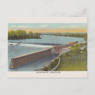 Vintage Batesville Arkansas Lock and Dam Postcard