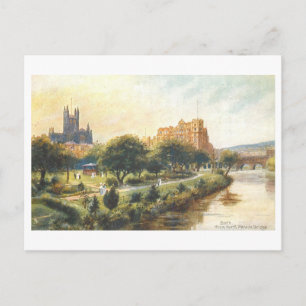 Vintage Bath from North Parade Bridge Postcard