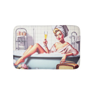 Vintage Bath Pin-Up Bath Mat
