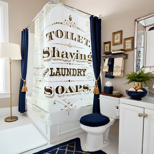 Vintage Bath sign Shower Curtain (Creator Uploaded)