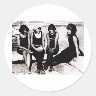 Vintage Bathing Beauties Classic Round Sticker