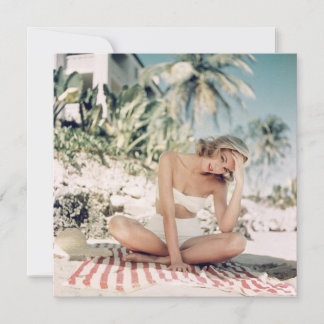 Vintage "Bathing Beauty" Flat Note Card