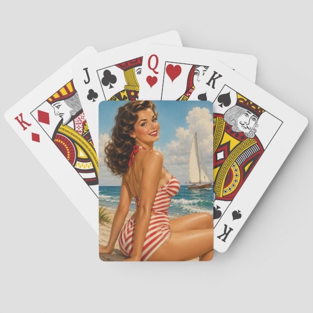 Vintage Bathing Beauty Playing Cards (Back)