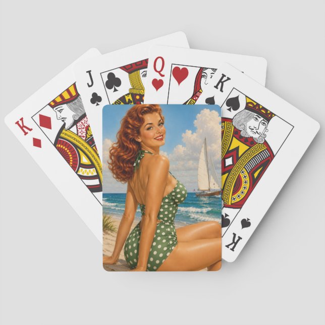 Vintage Bathing Beauty Playing Cards (Back)