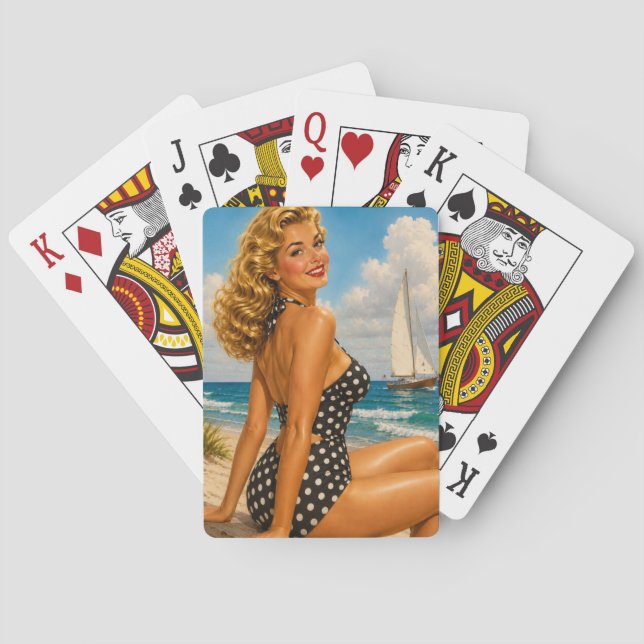 Vintage Bathing Beauty Playing Cards (Back)