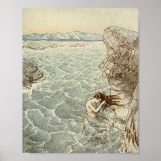 Vintage - Bathing in a Sea Cove, Poster (Front)