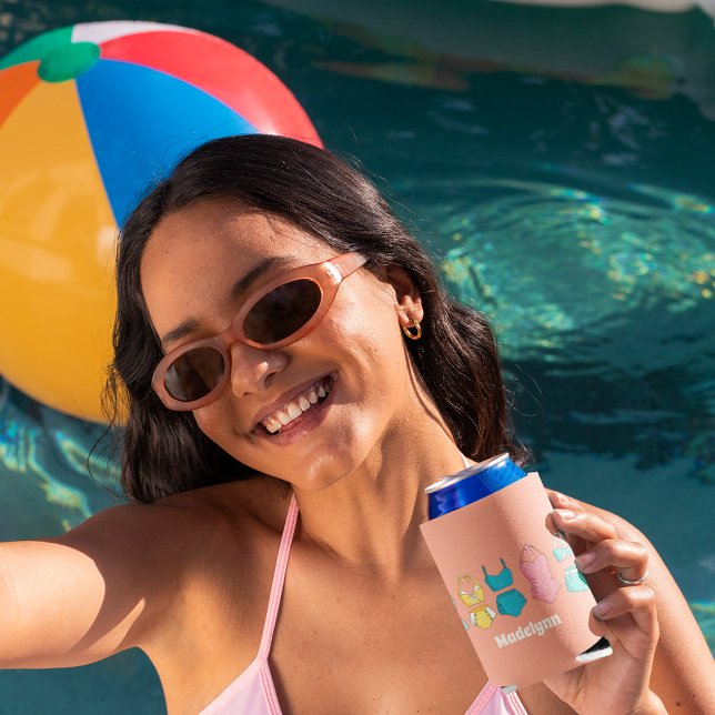 Vintage Bathing Suits Swimsuits Pool Party Can Cooler (Creator Uploaded)