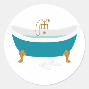 Vintage Bathtub Classic Round Sticker