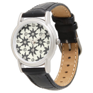 Vintage Batik Stars Textile Wallpaper Pattern Watch
