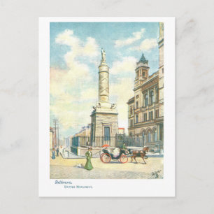 Vintage Battle Monument in Baltimore, Maryland, Postcard