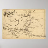 Vintage Battle of Concord Map (1875)
