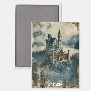Vintage Bavaria Neuschwanstein Castle Travel Magnet