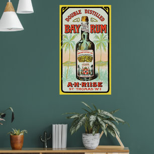 Vintage Bay Rum AH Riise - Caribbean Art Poster