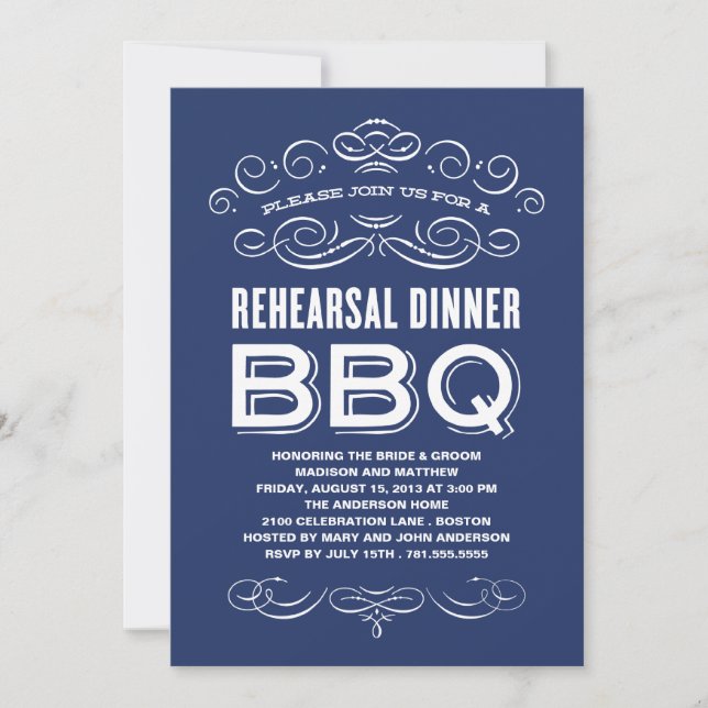 VINTAGE BBQ | REHEARSAL DINNER BBQ INVITATION (Front)