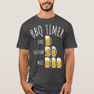 Vintage BBQ Timer Beer Drinking Funny Grilling T-Shirt