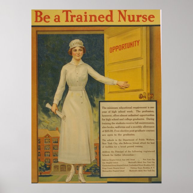 Vintage be a Trained Nurse Poster (Front)