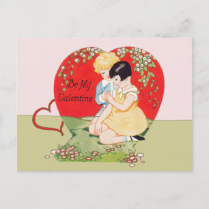 Vintage be my Valentine Holiday Postcard