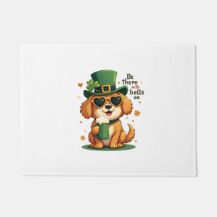 Vintage Be There With Bells On Dog St Patricks Day Doormat