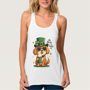 Vintage Be There With Bells On Dog St Patricks Day Singlet
