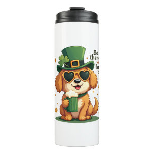 Vintage Be There With Bells On Dog St Patricks Day Thermal Tumbler