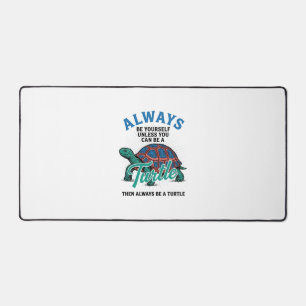 Vintage Be Yourself Turtle Shirt Design_1 Desk Mat