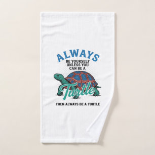 Vintage Be Yourself Turtle Shirt Design_1 Hand Towel