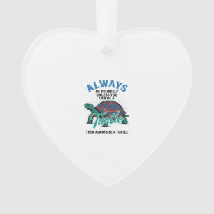 Vintage Be Yourself Turtle Shirt Design_1 Ornament