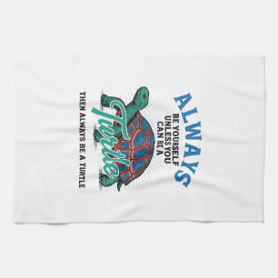 Vintage Be Yourself Turtle Shirt Design_1 Tea Towel