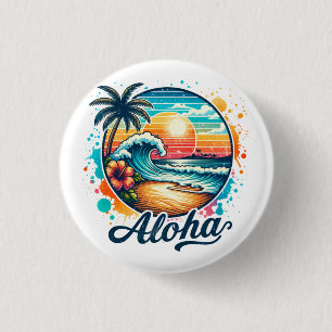 Vintage Beach Aloha Sublimation-94953 3 Cm Round Badge
