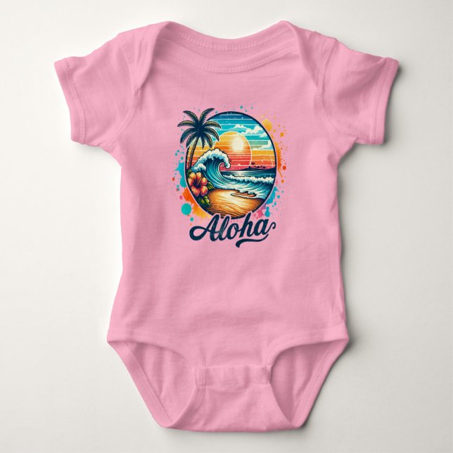 Vintage Beach Aloha Sublimation-94953 Baby Bodysuit (Front)