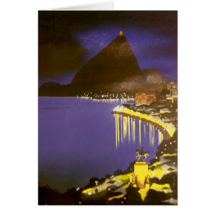 Vintage Beach at Night in Rio De Janeiro, Brazil