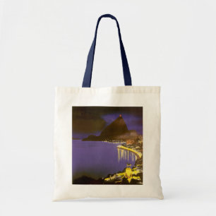 Vintage Beach at Night in Rio De Janeiro, Brazil Tote Bag