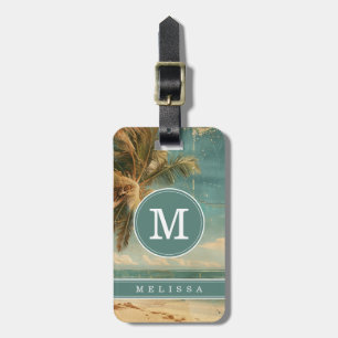 Vintage Beach Background Luggage Tag