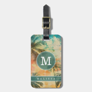 Vintage Beach Background Luggage Tag