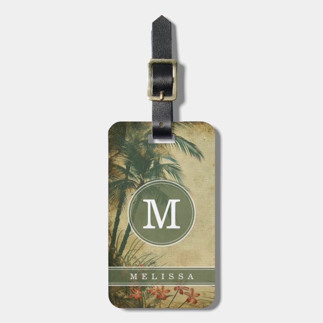Vintage Beach Background Luggage Tag (Front Vertical)