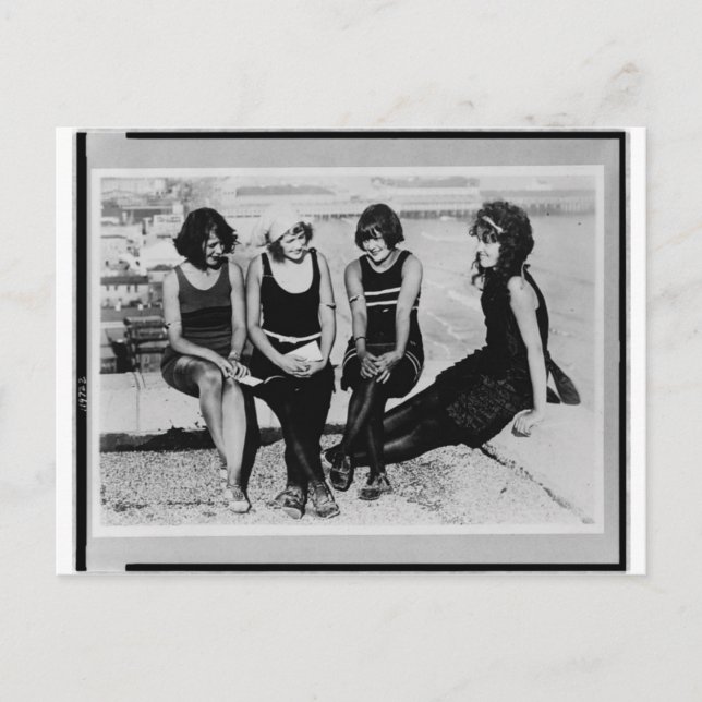 Vintage Beach Beauties Photo Postcard (Front)