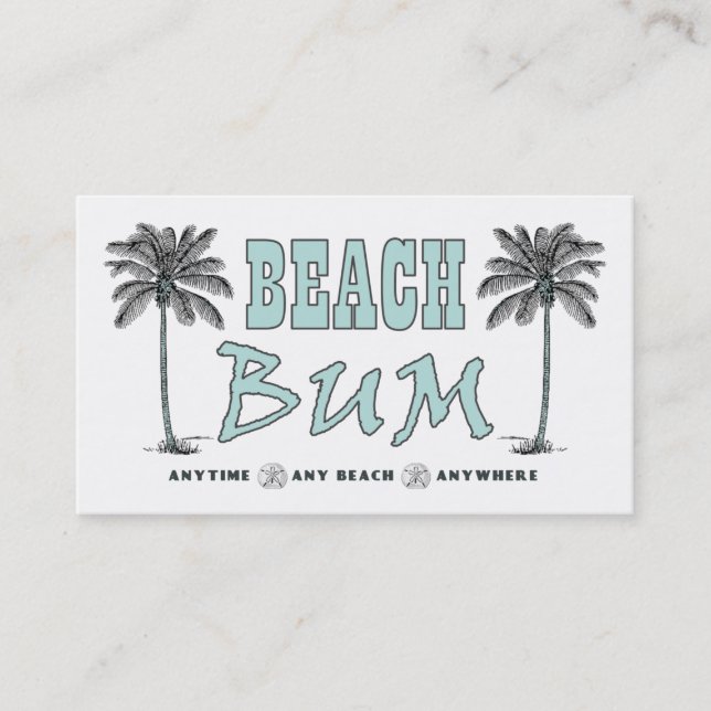 Vintage Beach Bum Palm Tree Personal Business Card (Front)