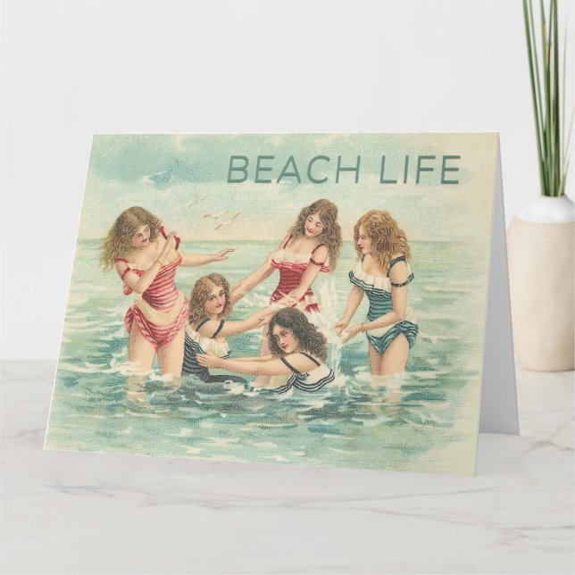 Vintage Beach Fun Card (Front)