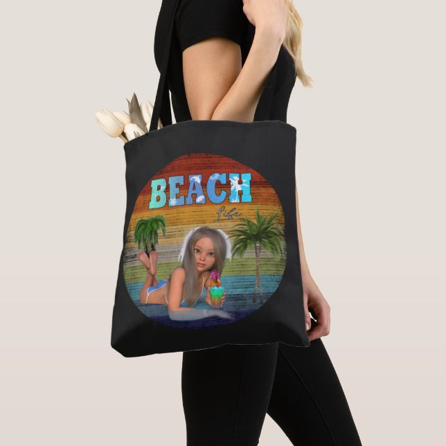 Vintage Beach Gear  Tote Bag (Close Up)