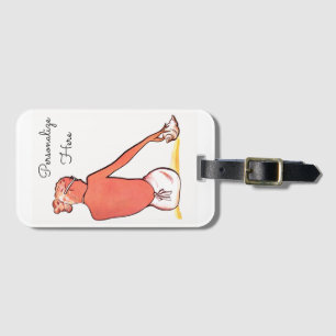 Vintage beach girl with seashell summer elegant  luggage tag