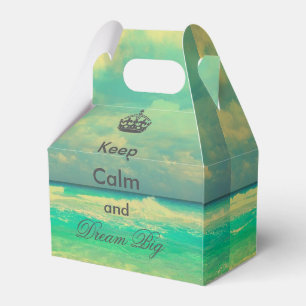 vintage beach “Keep Calm and Dream Big” quote Favour Box