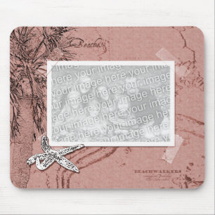 Vintage Beach Memories Photo Frame Mousepad
