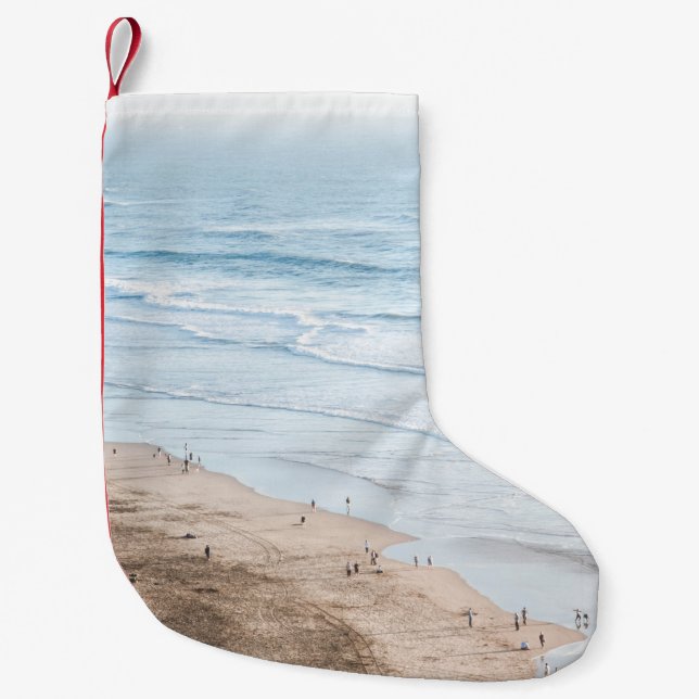 VINTAGE BEACH PHOTO SMALL CHRISTMAS STOCKING (Front)