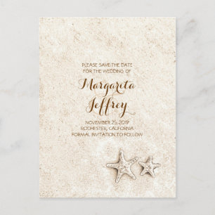 vintage beach save the date postcards