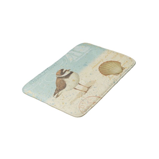 Vintage Beach Scene Bath Mat (Angled)