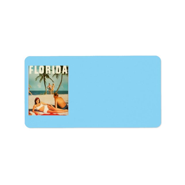 Vintage Beach Scene Label (Front)