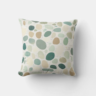 Vintage Beach Speckled Pebbles Retro Seaside Cushion
