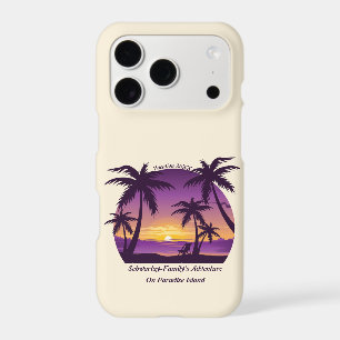 Vintage Beach Sunset Vacation lounger peach purple