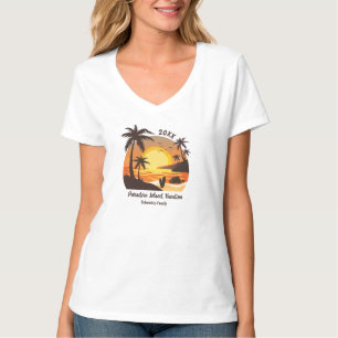 Vintage Beach Sunset Vacation surf orange brown T-Shirt