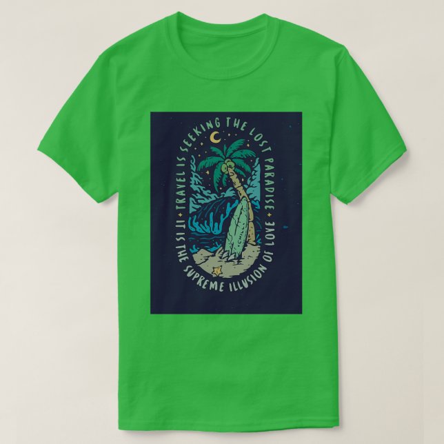 Vintage beach surfing hand drawn illustration T-Shirt (Design Front)